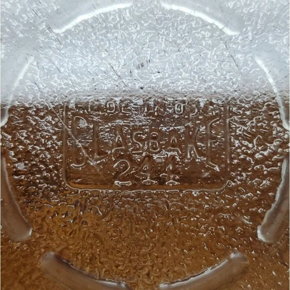 Vintage Glasbake Clear Glass 9 Inch Pie Plate 244 Textured Bottom Made In USA